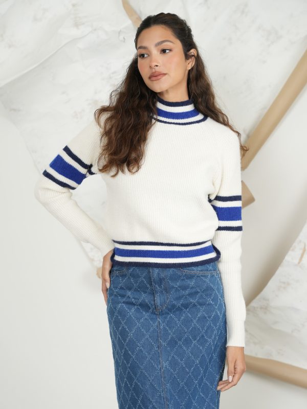 Varsity Mock Neck Sweater