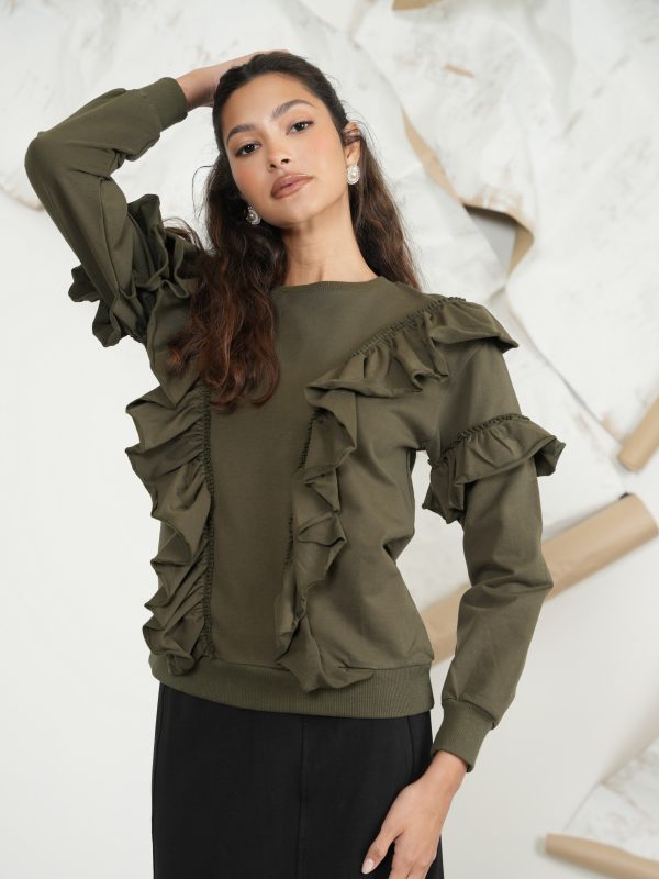 Ruffle Sweatshirt